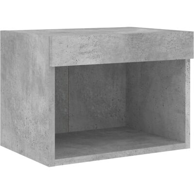 vidaXL Nachttisch mit LED-Lichtern Wandmontage Beton Grau - Nachttisch vidaXL Nachttisch mit LED-Lichtern Wandmontage Beton Grau - Nachttisch