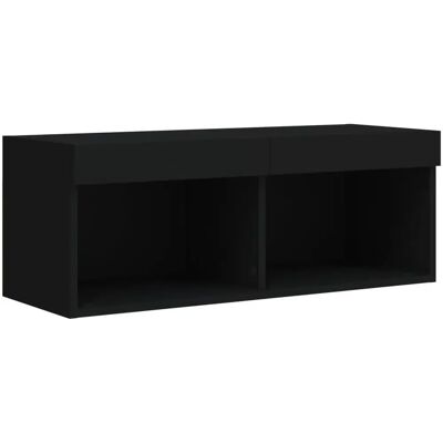 vidaXL TV-Schrank mit LED-Lichtern - Schwarz - Medienschrank vidaXL TV-Schrank mit LED-Lichtern - Schwarz - Medienschrank