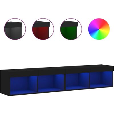 vidaXL TV-kaappi LED-valoilla - Musta - 80x30x30 cm vidaXL TV-kaappi LED-valoilla - Musta - 80x30x30 cm