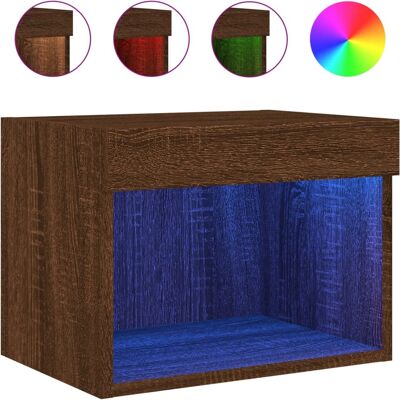 vidaXL TV cabinet with LED lights - Modern Brown Oak TV unit vidaXL TV cabinet with LED lights - Modern Brown Oak TV unit