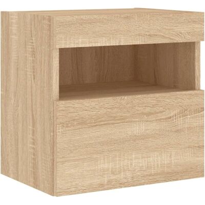 vidaXL TV-Wandschrank mit LED-Beleuchtung Sonoma Eiche - Wand-TV-Möbel vidaXL TV-Wandschrank mit LED-Beleuchtung Sonoma Eiche - Wand-TV-Möbel