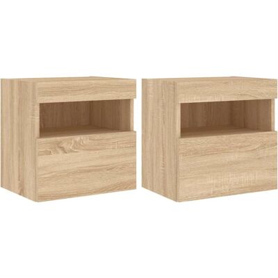 vidaXL TV-Wandschränke mit LED-Lichtern Sonoma Eiche - 2 Stück vidaXL TV-Wandschränke mit LED-Lichtern Sonoma Eiche - 2 Stück