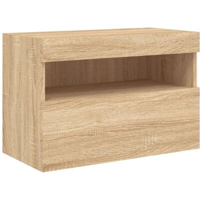 vidaXL TV Wandmeubel met LED-verlichting Sonoma Eik - TV Kast vidaXL TV Wandmeubel met LED-verlichting Sonoma Eik - TV Kast