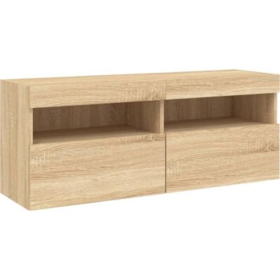 vidaXL TV Wandmeubel met LED-verlichting Sonoma Eiken - TV Wandmeubel vidaXL TV Wandmeubel met LED-verlichting Sonoma Eiken - TV Wandmeubel