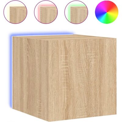 vidaXL Meuble TV Murale avec Éclairage LED Sonoma Chêne - Meuble TV - Publicité vidaXL Meuble TV Murale avec Éclairage LED Sonoma Chêne - Meuble TV - Publicité