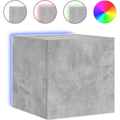 vidaXL Wandmontiertes TV-Wandregal mit LED-Lichtern Beton-Grau vidaXL Wandmontiertes TV-Wandregal mit LED-Lichtern Beton-Grau