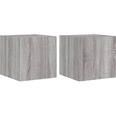 vidaXL Harmaa Sonoma LED Seinähyllyt - 2 kpl vidaXL Harmaa Sonoma LED Seinähyllyt - 2 kpl