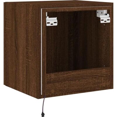 vidaXL TV-Wandschrank mit LED-Leuchten Braun Eichen-Optik - TV Wandschrank vidaXL TV-Wandschrank mit LED-Leuchten Braun Eichen-Optik - TV Wandschrank