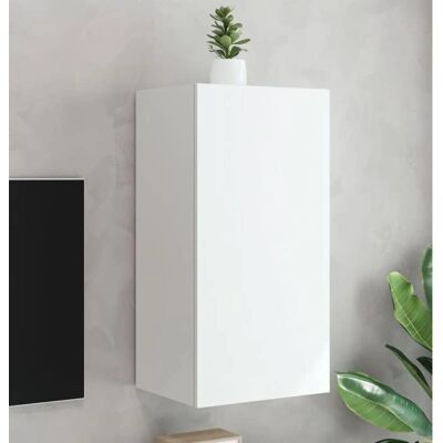 vidaXL Weißer Wand-TV-Schrank mit LED-Leuchten - TV-Wandschrank vidaXL Weißer Wand-TV-Schrank mit LED-Leuchten - TV-Wandschrank