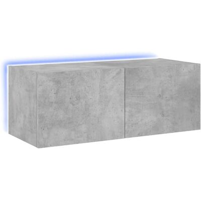Armario de pared para TV con luces LED - Gris cemento vidaXL Armario de pared para TV con luces LED - Gris cemento vidaXL