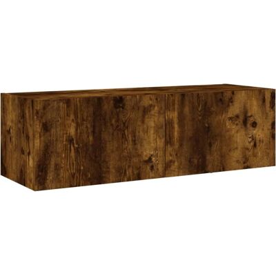 vidaXL TV-Wandschrank mit LED-Leuchten - Räuchereiche - 100x35x31 cm vidaXL TV-Wandschrank mit LED-Leuchten - Räuchereiche - 100x35x31 cm