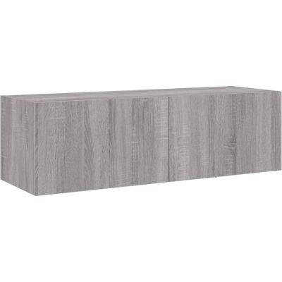 vidaXL Tv Wandkast met LED-verlichting Grijs Sonoma - Tv Kast vidaXL Tv Wandkast met LED-verlichting Grijs Sonoma - Tv Kast