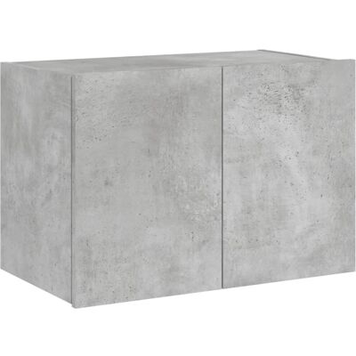 vidaXL Gabinete de Pared para TV con Luces LED - Unidad de TV de Pared - Gris Cemento vidaXL Gabinete de Pared para TV con Luces LED - Unidad de TV de Pared - Gris Cemento
