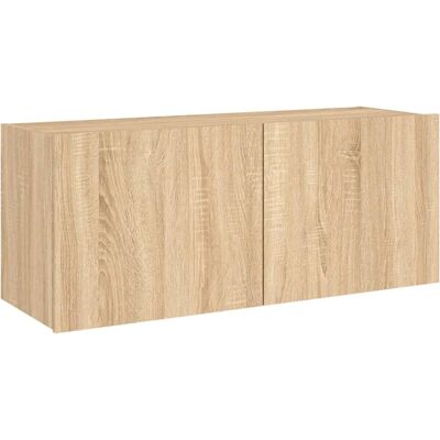 vidaXL TV-Wandmeubel - Sonoma Eiche - LED-Beleuchtung - 100x35x41 cm vidaXL TV-Wandmeubel - Sonoma Eiche - LED-Beleuchtung - 100x35x41 cm