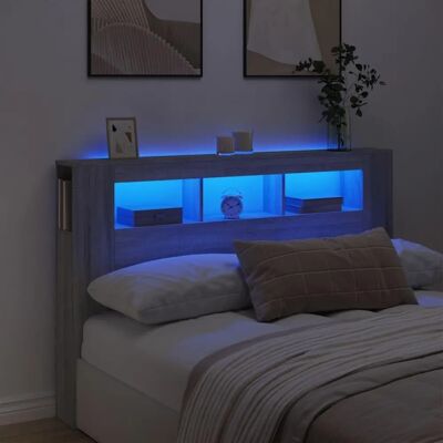 vidaXL Graues Sonoma LED-Kopfteil 160x18,5x103,5 cm - Kopfteil vidaXL Graues Sonoma LED-Kopfteil 160x18,5x103,5 cm - Kopfteil