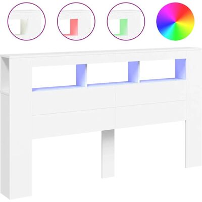 vidaXL 837358 Weiß Kopfteil - Moderner Betthaupt mit RGB-LED vidaXL 837358 Weiß Kopfteil - Moderner Betthaupt mit RGB-LED