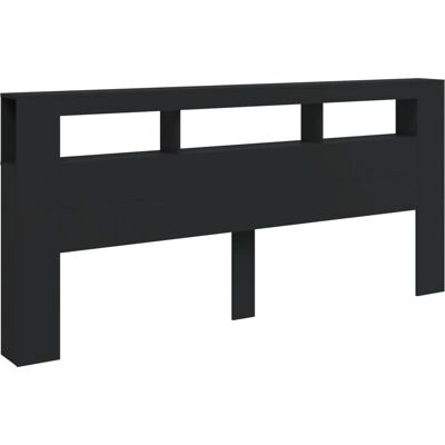 vidaXL Schwarzes LED-Kopfteil 220x18,5x103,5 cm Holzwerkstoff - Kopfteil vidaXL Schwarzes LED-Kopfteil 220x18,5x103,5 cm Holzwerkstoff - Kopfteil