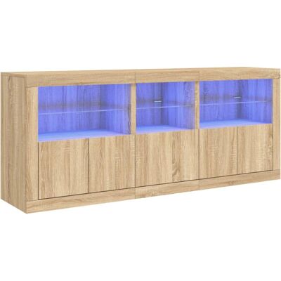 vidaXL Sonoma Eiche Sideboard mit LED-Leuchten - Sideboard vidaXL Sonoma Eiche Sideboard mit LED-Leuchten - Sideboard