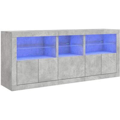 vidaXL Sideboard mit LED-Lichtern Beton Grau - Wohnzimmer Sideboard vidaXL Sideboard mit LED-Lichtern Beton Grau - Wohnzimmer Sideboard