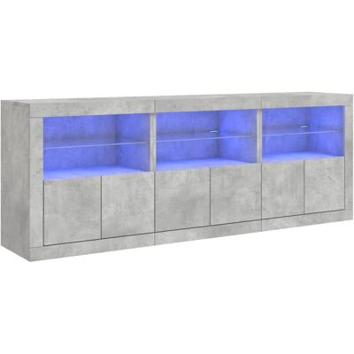 vidaXL Betonschwarz LED Sideboard - Wohnzimmer Stauraum vidaXL Betonschwarz LED Sideboard - Wohnzimmer Stauraum