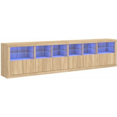 vidaXL Sonoma Eiche LED Sideboard - Wohnzimmermöbel vidaXL Sonoma Eiche LED Sideboard - Wohnzimmermöbel