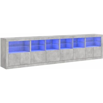 vidaXL Betonschwarz Sideboard mit LED-Leuchten - Sideboard vidaXL Betonschwarz Sideboard mit LED-Leuchten - Sideboard