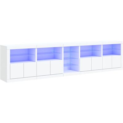 vidaXL Weißer LED-Sideboard mit Stauraum - Sideboard vidaXL Weißer LED-Sideboard mit Stauraum - Sideboard
