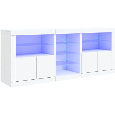 vidaXL Weiß LED Sideboard - Wohnzimmer Stauraum - Modernes Design vidaXL Weiß LED Sideboard - Wohnzimmer Stauraum - Modernes Design