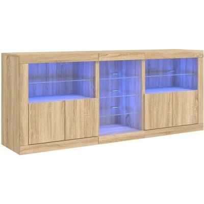 vidaXL Sonoma Eiche Sideboard mit LED-Beleuchtung - Sideboard vidaXL Sonoma Eiche Sideboard mit LED-Beleuchtung - Sideboard