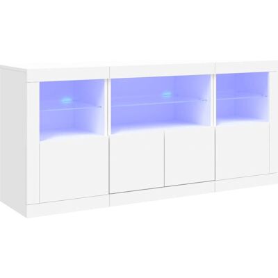vidaXL Weißer Sideboard mit LED-Lichtern - Wohnzimmer Aufbewahrung vidaXL Weißer Sideboard mit LED-Lichtern - Wohnzimmer Aufbewahrung