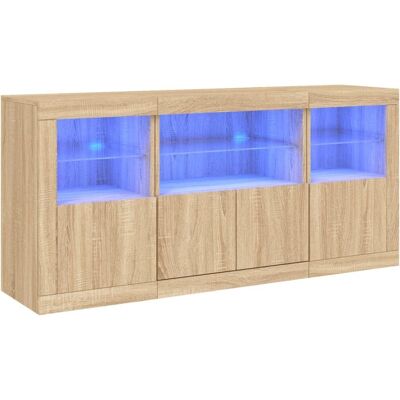 vidaXL Sonoma-Eiche Sideboard mit LED-Leuchten - Sideboard vidaXL Sonoma-Eiche Sideboard mit LED-Leuchten - Sideboard
