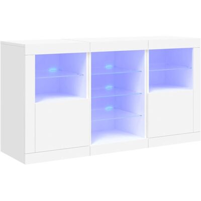 vidaXL Weißer LED-Sideboard - Wohnzimmeraufbewahrung vidaXL Weißer LED-Sideboard - Wohnzimmeraufbewahrung