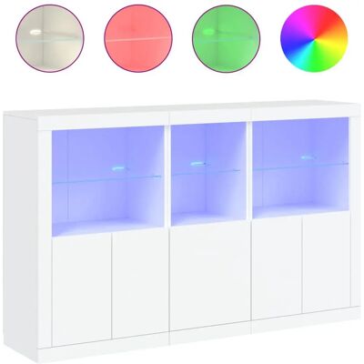 vidaXL Weiß LED Sideboard - Wohnzimmer Stauraum vidaXL Weiß LED Sideboard - Wohnzimmer Stauraum