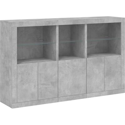 vidaXL Sideboard mit LED-Leuchten Beton Grau - Sideboard vidaXL Sideboard mit LED-Leuchten Beton Grau - Sideboard