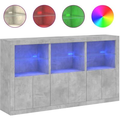 vidaXL Betonszürke Sideboard mit LED-Leuchten - Sideboard vidaXL Betonszürke Sideboard mit LED-Leuchten - Sideboard