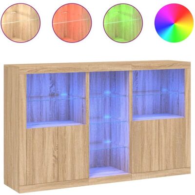 vidaXL Sonoma Eiche LED Sideboard - Sideboard vidaXL Sonoma Eiche LED Sideboard - Sideboard