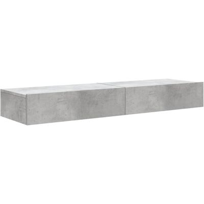 vidaXL TV-Schränke - 2 Stück Beton Grau 60x35x15,5 cm - TV Schränke mit LED-Lichtern vidaXL TV-Schränke - 2 Stück Beton Grau 60x35x15,5 cm - TV Schränke mit LED-Lichtern