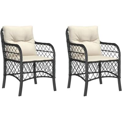 Silla de jardín vidaXL con cojines - Negro y crema - Silla de jardín Silla de jardín vidaXL con cojines - Negro y crema - Silla de jardín