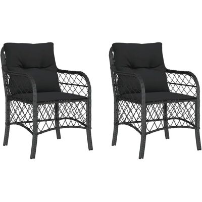 vidaXL Gartenstühle Mit Kissen 2 Stk. Poly Rattan - Gartenstühle vidaXL Gartenstühle Mit Kissen 2 Stk. Poly Rattan - Gartenstühle