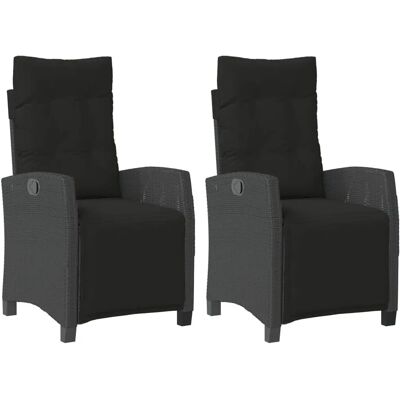 vidaXL Gartensessel - Verstellbar, Robust, Schwarz - Gartenmöbel vidaXL Gartensessel - Verstellbar, Robust, Schwarz - Gartenmöbel