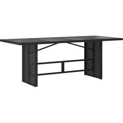 vidaXL Tuin Tafel met Glazen Blad - Buiten Tafel - Zwart vidaXL Tuin Tafel met Glazen Blad - Buiten Tafel - Zwart