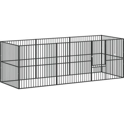 vidaXL Enclos pour chiens - 8 panneaux - Acier noir - Cage pour chiens - Publicité vidaXL Enclos pour chiens - 8 panneaux - Acier noir - Cage pour chiens - Publicité