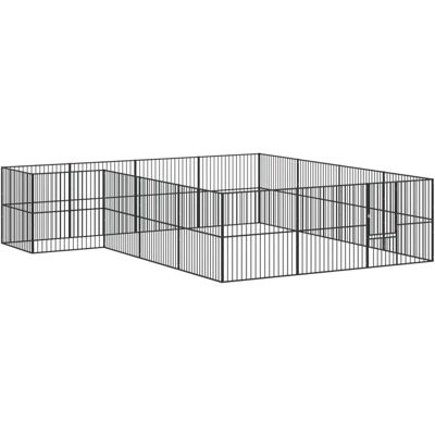 vidaXL Enclos pour chiens 16 panneaux - Cages pour chiens - Acier noir - Publicité vidaXL Enclos pour chiens 16 panneaux - Cages pour chiens - Acier noir - Publicité