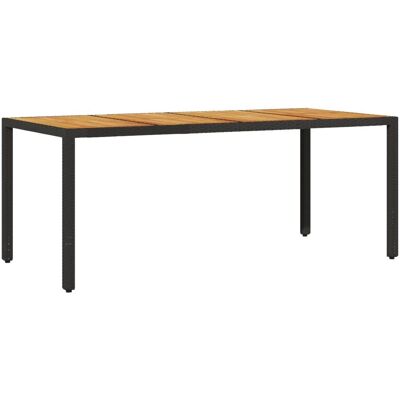vidaXL Gartentisch mit Akazienholzplatte Schwarz - Gartentisch vidaXL Gartentisch mit Akazienholzplatte Schwarz - Gartentisch