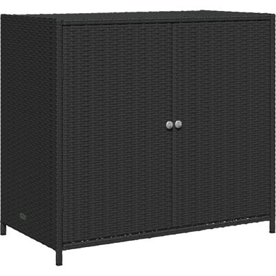 vidaXL Puutarhavaatekaappi Musta 83x45x76 cm Poly Rattan - Puutarhavaatekaappi vidaXL Puutarhavaatekaappi Musta 83x45x76 cm Poly Rattan - Puutarhavaatekaappi