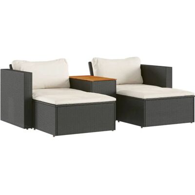 vidaXL 365725 Terrassensofa - Langlebiges Poly Rattan Schwarz vidaXL 365725 Terrassensofa - Langlebiges Poly Rattan Schwarz