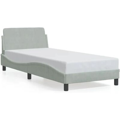 VidaXL Bettgestell - Hellgrau Samt Velours 90x190 cm - Bettgestell VidaXL Bettgestell - Hellgrau Samt Velours 90x190 cm - Bettgestell