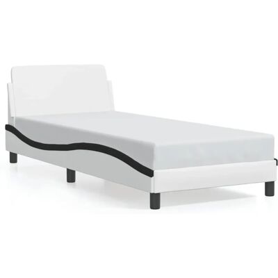 vidaXL Bettgestell - Weiß & Schwarz - 90x190 - Kunstleder Langlebig vidaXL Bettgestell - Weiß & Schwarz - 90x190 - Kunstleder Langlebig