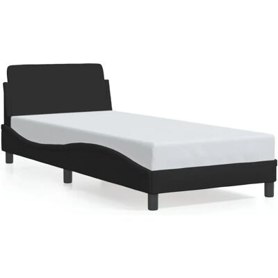 vidaXL Bettgestell mit Kopfteil - Schwarz - 90x200cm vidaXL Bettgestell mit Kopfteil - Schwarz - 90x200cm