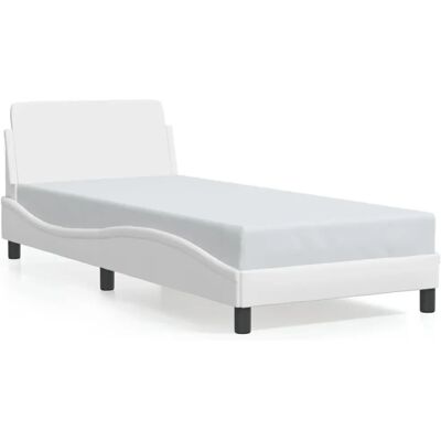 VidaXL 373119 Bettgestell - Weiß - Kunstleder, Sperrholzlatten, Supportbeine VidaXL 373119 Bettgestell - Weiß - Kunstleder, Sperrholzlatten, Supportbeine